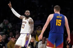 Lakers LeBron James And Nuggets Nikola Jokic March 2nd 2024